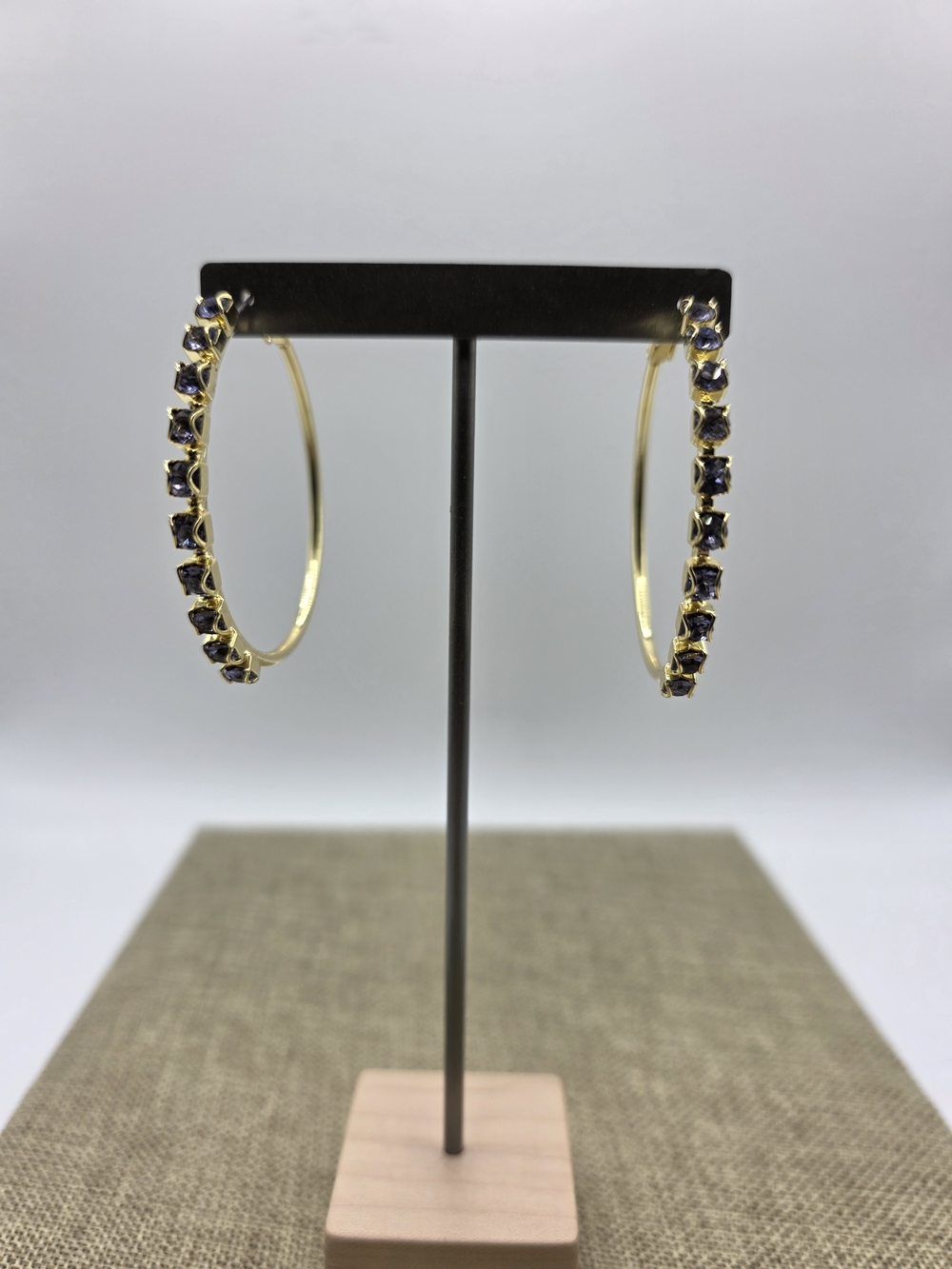 Sorrelli Gold Hoop Earring with Purple Gem Accents
